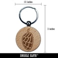 thumbnail image 2 of Pinecone Doodle Round Keychain Charm Tag - Engraved Wood, 2 of 6