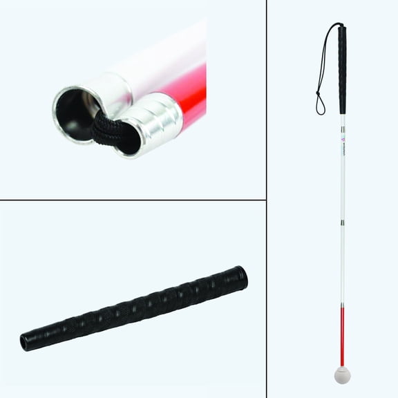 Ambutech Aluminum 4-Section Folding Cane-Rolling Ball-40-in