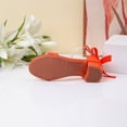 thumbnail image 4 of Girls Dress Shoes Sandals Bow Pearl Open Toe Low Heels Ankle Strap Flower Girl Wedding Party Shoes, 4 of 7
