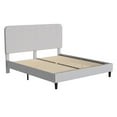 thumbnail image 3 of Flash Furniture Addison King Size Platform Bed with Fabric Upholstered Headboard, Light Gray, 3 of 12