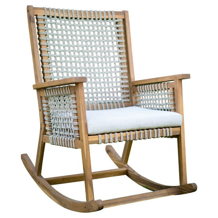 Belham Living Raeburn Rope And Wood Outdoor Rocking Chair