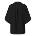 thumbnail image 4 of OSOLU Women Solid Color Fashion V-Neck T-Shirt Tshirts Tee Loose Temperament Casual Petal Sleeve Shirt Tops Stylish Dailywear, 4 of 5