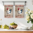 thumbnail image 3 of Farmhouse Roosters Kitchen Towels Set of 4, Vintage Farm Chicken Pink Leaves Absorbent Dish Towels for Kitchen, Microfiber Hand Towel, Quick Drying Tea Towel for Cleaning Decorative Dishcloths, 3 of 7