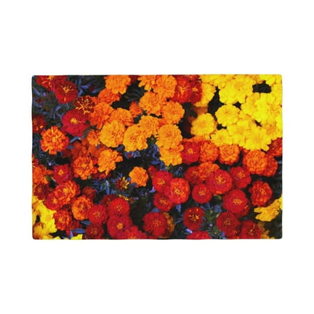 

Table Placemats Set of 6 - Marigold Flowers In Different Colors 12x18 In Faux Linen Double Heat Resistant Place Mats Cloth Indoor/Outdoor Placemats Washable Table Mats for Dining Kitchen Party