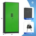 thumbnail image 4 of SUNCROWN Metal Storage Cabinet, 72" Locking Storage Cabinet with 2 Doors and 4 Adjustable Shelves, Steel Tool Locking Cabinet for Home Office, Warehouse, School (Black Green), 4 of 8