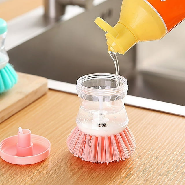 Add Liquid to Wash the Pan Brush Press Type Automatic Add Liquid to Wash the Dishes Brush Do Not Oil and Do Not Damage the Pan Multi-Functional Decontamin