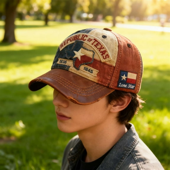 Lone Star Legacy Texas Republic Baseball Cap, Retro Republic of Texas Baseball Hat, Commemorative Lone Star State Texas Cap, Fashion Baseball Cap for Mens Womens