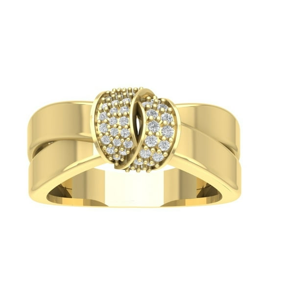 ARAIYA FINE JEWELRY 10K Yellow Gold Lab Grown Diamond Band Ring (1/4 cttw, D-F Color, VS Clarity), Size 7