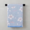 thumbnail image 2 of REGALWOVEN Cotton Geometric Floral Jacquard Hand Towel, 13 x 29 Inch Soft Absorbent Decorative Towel for Bathroom, Kitchen, Home Blue Red Bean 1pk, 2 of 7