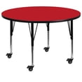 thumbnail image 1 of Bowery Hill Table d'Activité Ronde en Métal/bois 26"x 48 Pouces Rouge, 1 of 2