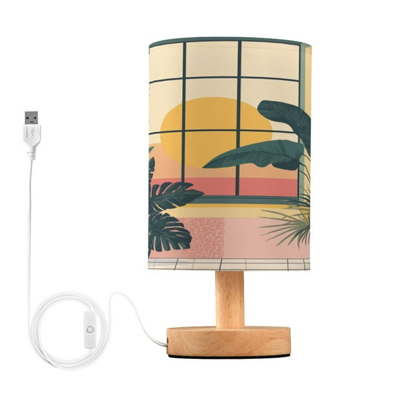 Yayeee Table Lamp for Bedroom Nightstand LED Portable Bedside Warm Light, Pink Sunset