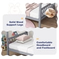 thumbnail image 3 of SESSLIFE House Bed with Fence, Wood House Bed, Floor Bed Frame, Twin Canopy Bed for Bedroom, No Box Spring Needed (Gray), 3 of 9