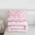 thumbnail image 5 of Manfei Kawaii Bows Full Size Comforter Sets For Girls,Pink Letter A Initial Lettering Bedding Sets,Pink Reversible,3 Pieces, 5 of 7