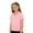 Pink, variant on Girls Polo Shirt Short Sleeve V Neck Collared Tops Short Sleeve Preppy Plain Casual Summer Shirts (3-14y)