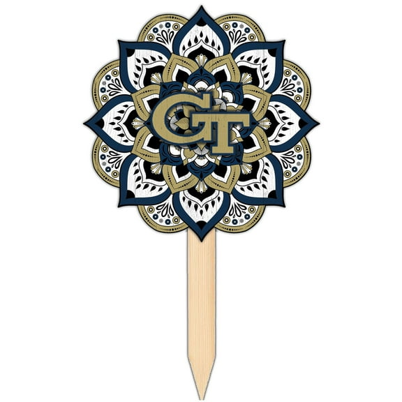Georgia Tech Yellow Jackets 18'' x 12'' Mandala Yard Stake