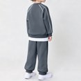 thumbnail image 7 of Sweatsuits 2 Piece Outfits for Boys Girls Long Sleeve Top and Sweatpant Pant Sets Comfy Fall Clothes Sportswear (5 Years, Dark Gray), 7 of 7
