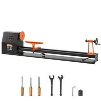 VEVOR Tabletop Wood Lathe, Dimensions 14x40 inches, Motor Power 0.5 HP 370W, Features Variable Speeds 885/1245/1715/2425 RPM, Includes Chisels, Faceplate, Plastic Handle, Hex Wrench
