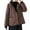 Coffee, variant on Wensltd Women's Padded Jacket Solid Color Hooded Versatile Cotton Winter Warm Daily Outdoor Thickened Coat