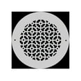 thumbnail image 1 of Achtek 8" Duct opening Solid Cast Aluminum Round Grille ( 10" Round Overall) | Powder Coated WHITE - With Holes For Wall / Ceiling, 1 of 11