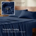 thumbnail image 6 of Bare Home Bamboo Sheet Set - Made from Rayon Fibers - Deep Pockets - 4 Piece - Queen, Dark Blue, 6 of 10