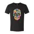 thumbnail image 2 of Wild Bobby Dean Russo Colorful Sugar Skull Streetwear Men Premium Tri Blend Tee, Vintage Black, XX-Large, 2 of 5