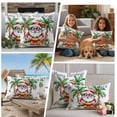 thumbnail image 5 of Christmas Outdoor Waterproof Pillow Covers, Coastal Santa Claus Ocecan Beach Cocount Tree Decorative Square Throw Pillowcase Sofa Cushion Sham for Patio/Couch/Chair, 26"x26" 2 Pack, 5 of 8