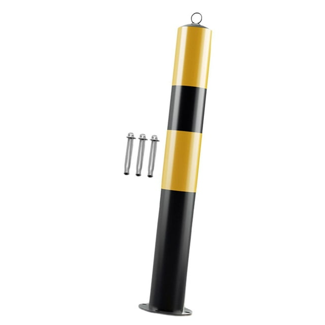 Poste de bolardo seguro,Poste de barrera de estacionamiento de bolardo seguro de 24'' de alto,Bolardo de estacionamiento de acero con 3 tornillos de instalación,Poste de bolardo para