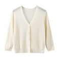 thumbnail image 2 of Toonshare Women's Casual Solid Color V-Neck Loose Knitted Buttoned Long Sleeve Open Cardigan,Lightweight Jacket Stylish Fall Outfits for Women 2025 Beige Free Size, 2 of 9