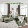 thumbnail image 2 of Bonzy Home Convertible Sectional Sofa Couch for Living Room With Ottoman Green, 2 of 9