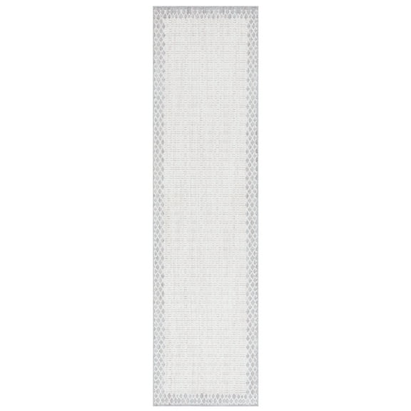SAFAVIEH Martha Stewart Serenity Bordered Runner Rug, Ivory/Grey, 2'2" x 8'