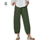 thumbnail image 1 of Mujer Pantalones Bolsillo Noveno Pantalones Pantalones deportivos holgados de pierna ancha, Verde, S Sweethay AP002213-15, 1 of 5
