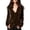 Brown, variant on TGSLY Women's Velvet Button Down Shirts Lightweight Soft Collared Long Sleeve Tops Dressy Casual Solid Color Fall Blouses with Pockets XL
