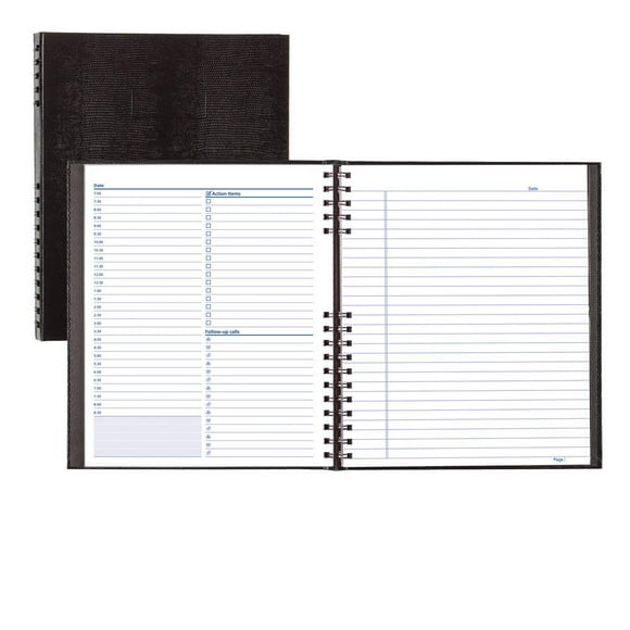 NotePro Undated Daily Planner, Black, 200 Pages,10 3/4 x 8-1/2 Inches (Pack of 5)