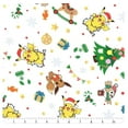 thumbnail image 2 of 44 x 36 Pikachu's Holiday by Pokemon Pikachu Christmas Trees White Fabric Robert Kaufman 100% Cotton, 2 of 2