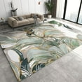 thumbnail image 1 of 4x6ft Green Plant Leaves Area Rug, Watercolor Hand Painted Green Leaves Large Rugs, with Anti-Slip Backing Washable Indoor Carpet for Living Room Bedroom Study Dining Room, 1 of 7