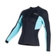 thumbnail image 3 of Traje de neopreno chaqueta traje de buceo manga larga cremallera frontal traje de buceo traje de neopreno superior Mujer Azul XS, 3 of 8