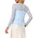 thumbnail image 3 of INSPIRAR CHIC Cárdigans de Encaje Floral para Mujeres con Lazo Frontal y Dobladillo Volante, Bolero Corto Transparente 3XL Azul Claro, 3 of 6