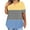 Yellow4, variant on SHTXOZHI Womens Plus Size Summer Tops Short Sleeve Color Block Tees V Neck Casual Shirts