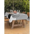 thumbnail image 3 of Outdoor Tablecloth with Umbrella Hole for Patio/Picnic/Party/Camping, Grey Boho Geometric Waterproof Table Cloth Rectangle Table Cover Washable, Vintage Ethnic Abstract Lines Leaves (52"x 70"), 3 of 8