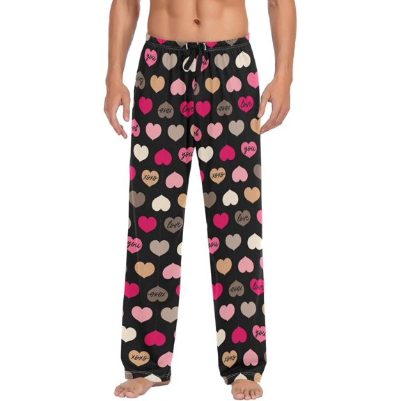 GZHJMY Valentine's Day Pajama Pants for Men, Lounge Pants Lightweight Men Pajama Bottoms with Drawstring Pockets, Christmas New Year Birthday Gifts, Small