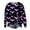 Dark Purple, variant on Womens Halloween Bat Print Long Sleeve Cardigan - Open Front Knit Pullover Blouse (S-XXL)