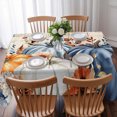 thumbnail image 3 of Fall Orange Blue Table Cloth Waterproof Tablecloths, Thanksgiving Floral Botanical Retro Tablecloth Dining Table Cover for Kitchen Party Tabletop Outdoor, Rectangle Tablecloth 52x70 Inch, 3 of 9