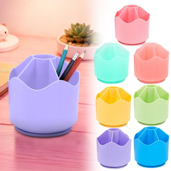 Homelyt 360 Rotating Pen Holder Multi Functional Large Capacity Clear Pencil Holder Desk Organizer Accessory for Office Home Craft