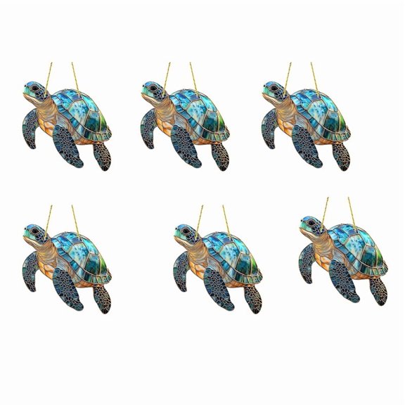TOP! 6PCS Lucky Turtle Suncatchers for Window Hanging Sun Catchers Indoor Outdoor