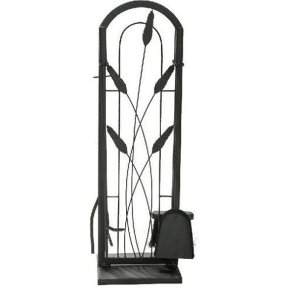 Dagan 1701 Cotton Tail Design Fireplace Tool Set, Black - 5 Piece