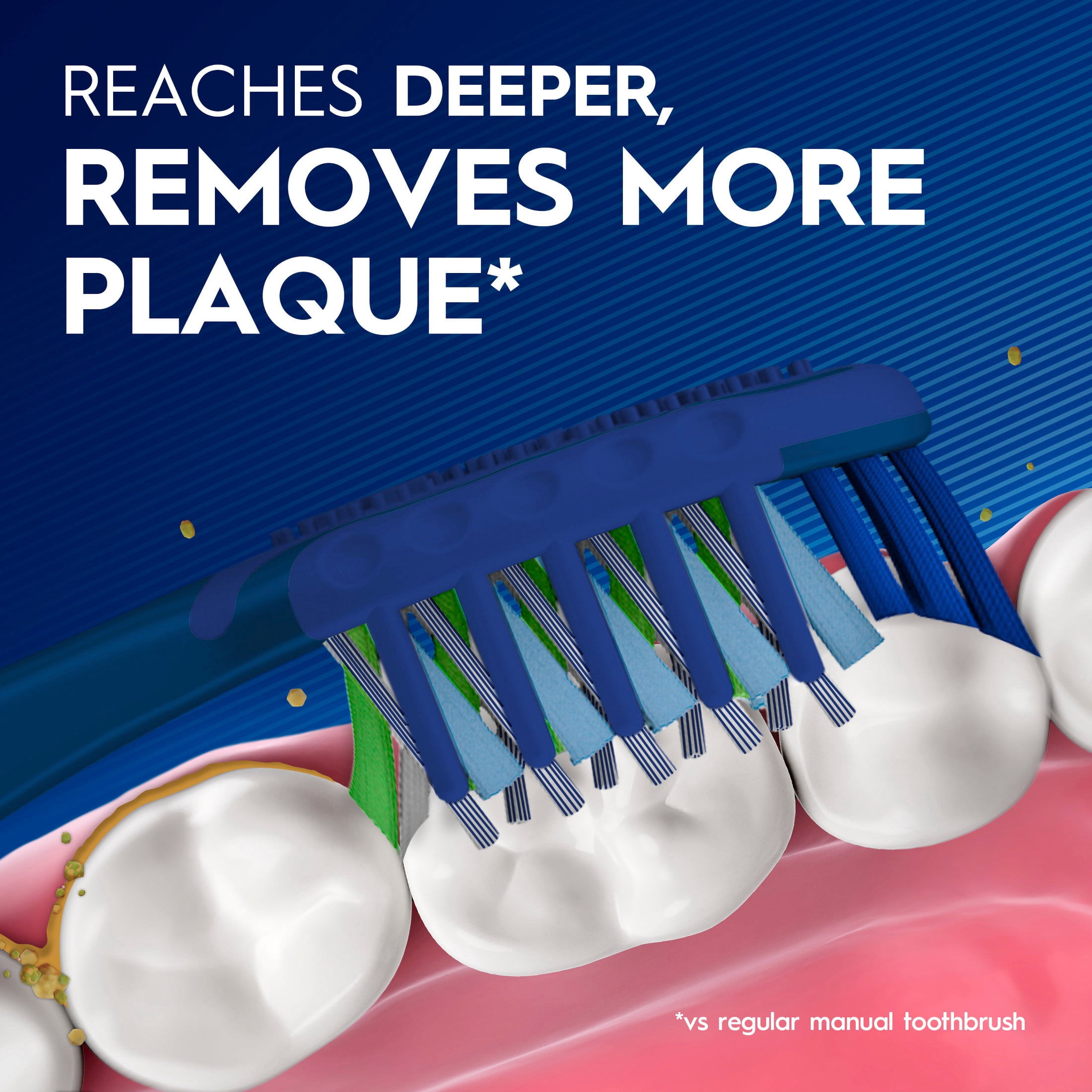 Oral-B Toothbrush, Pro Clean Cross Action, Deep Plaque Removal, Medium, 4 Count