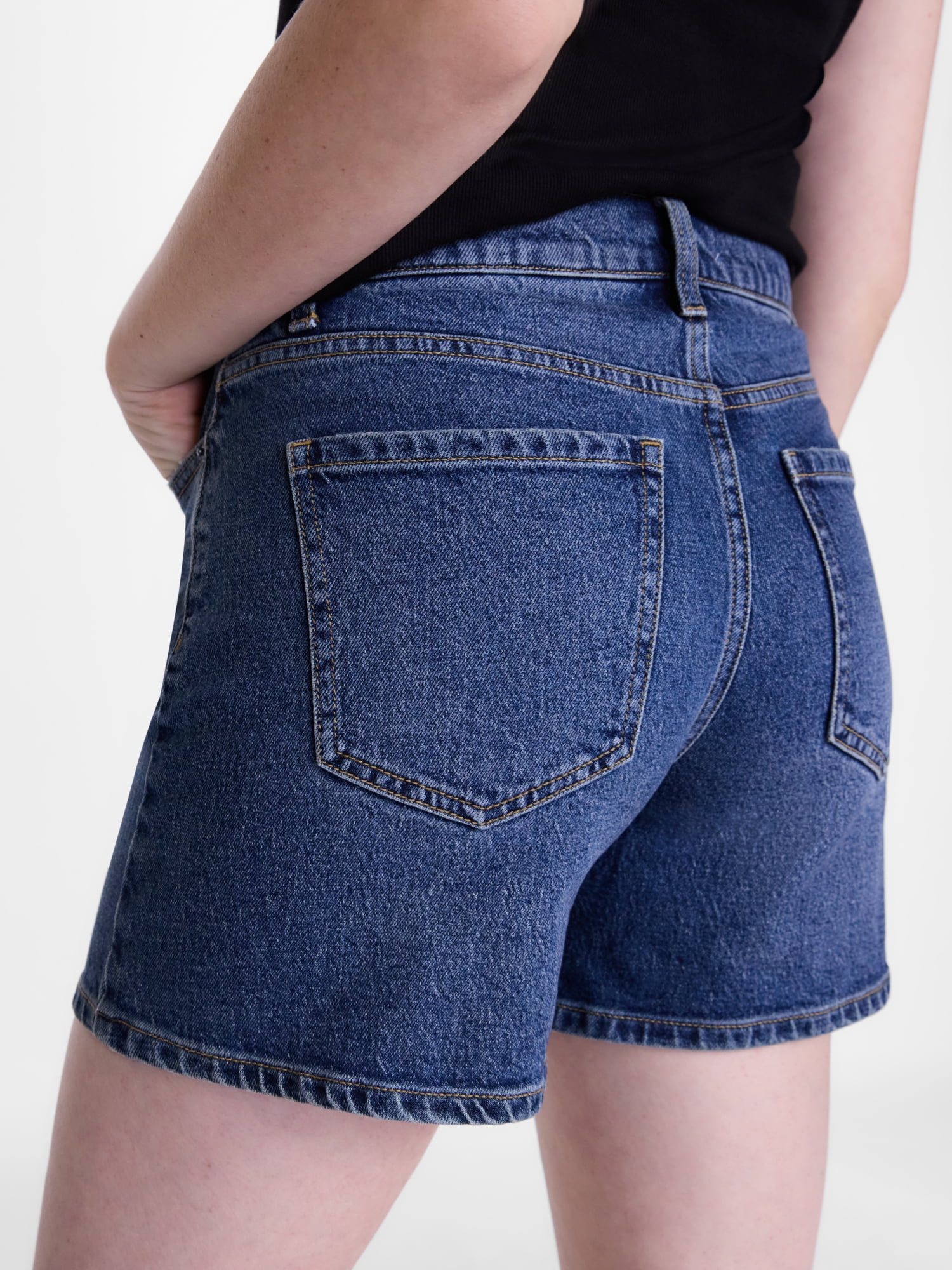 Scenario Women's High Rise A-Line Denim Shorts, 5" Inseam, Sizes 0-20