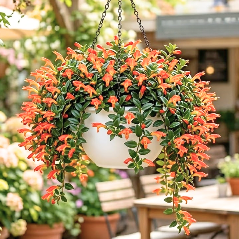 Orange Goldfish Live Plant, Trailing Goldfish Plant Live, Bright Orange Flowers Indoor Plant, 4-7 Inches Tall in 4 Inch Pot for Planting