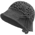 thumbnail image 1 of Women Cotton Bucket Hat Handmade Crochet Knit Floral Summer Bucket Hats, 1 of 4