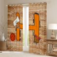 thumbnail image 2 of Homewish Boys Sport Basketball Curtains Pack of 2 (42x84 Each), Initial H Letter Curtains Blackout, Chic Stripes Abstract Bedroom Curtains, Blackout Curtains Decor, 2 of 6